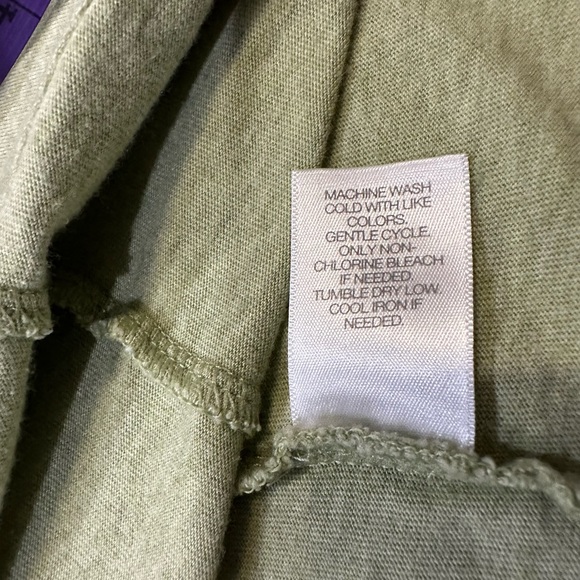 Size Medium Pure Jill cowl-neck seamed tunic pale green with drawstring - Picture 8 of 8